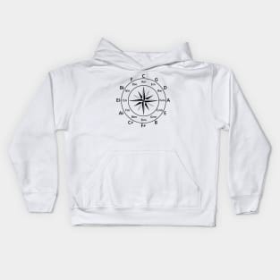 Circle of Fifths Compass Style Light Theme Kids Hoodie